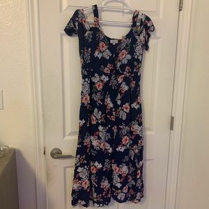 Navy blue floral dress